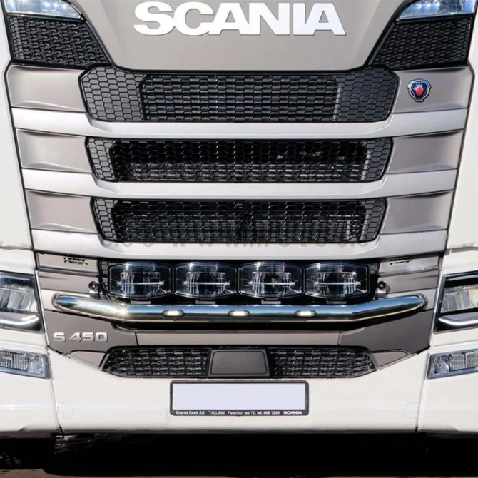 Rampe de calandre City inox Scania Next Generation R pré-câblée avec LEDS