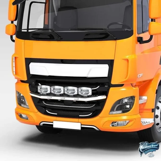 Rampe de toit inox Daf CF Space Cab pré-câblée 4 sorties de phares